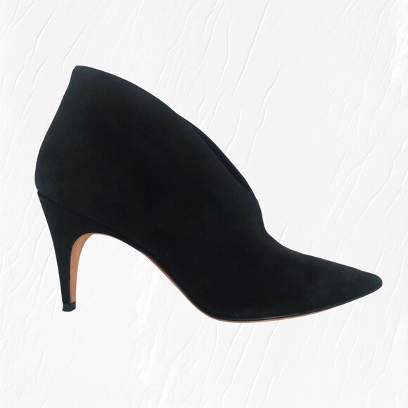 Derek Lam Black Suede Booties 8 Minimalist Chic 3.5 Heels Pointed Toe Dressy EUC - Picture 15 of 16